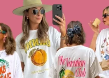 Camisetas estampadas de colores para llevar con faldas largas