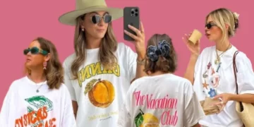 Camisetas estampadas de colores para llevar con faldas largas